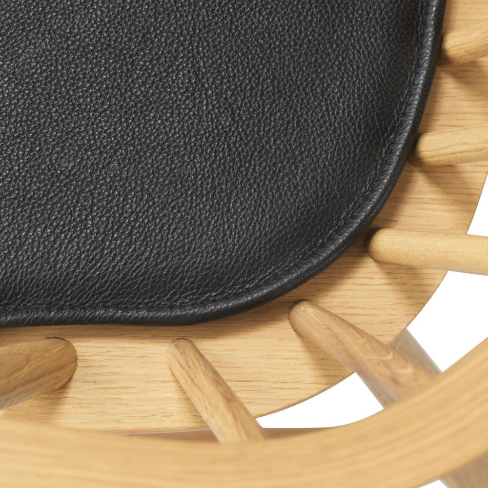 FDB Møbler Nøje Seat cushion in black-stained leather
