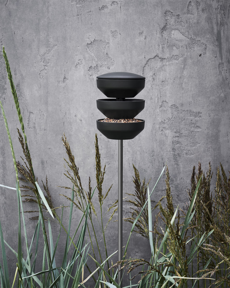 Recycled Bird Feeding Station on Pole