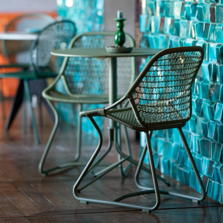 Fermob Sixties Chair styled outdoors in Ibiza