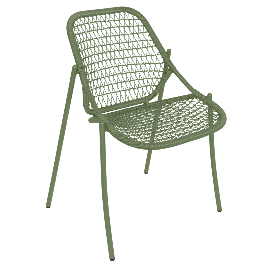 Fermob Sixties Stackable Chair in Cactus powder-coated steel, outdoor chair from France