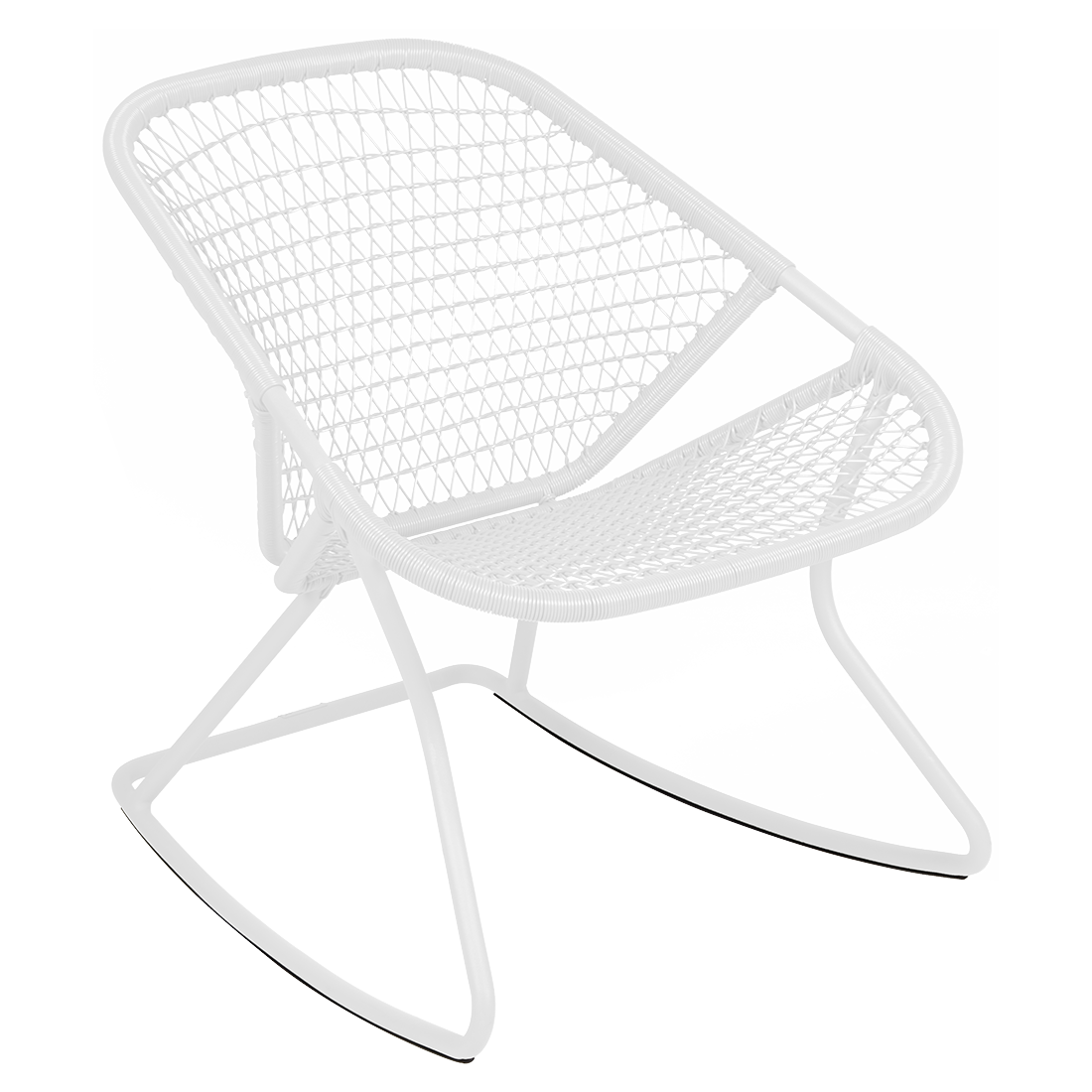 Fermob Sixties Rocking Chair in Cotton White powder-coated steel, outdoor rocking chair from France