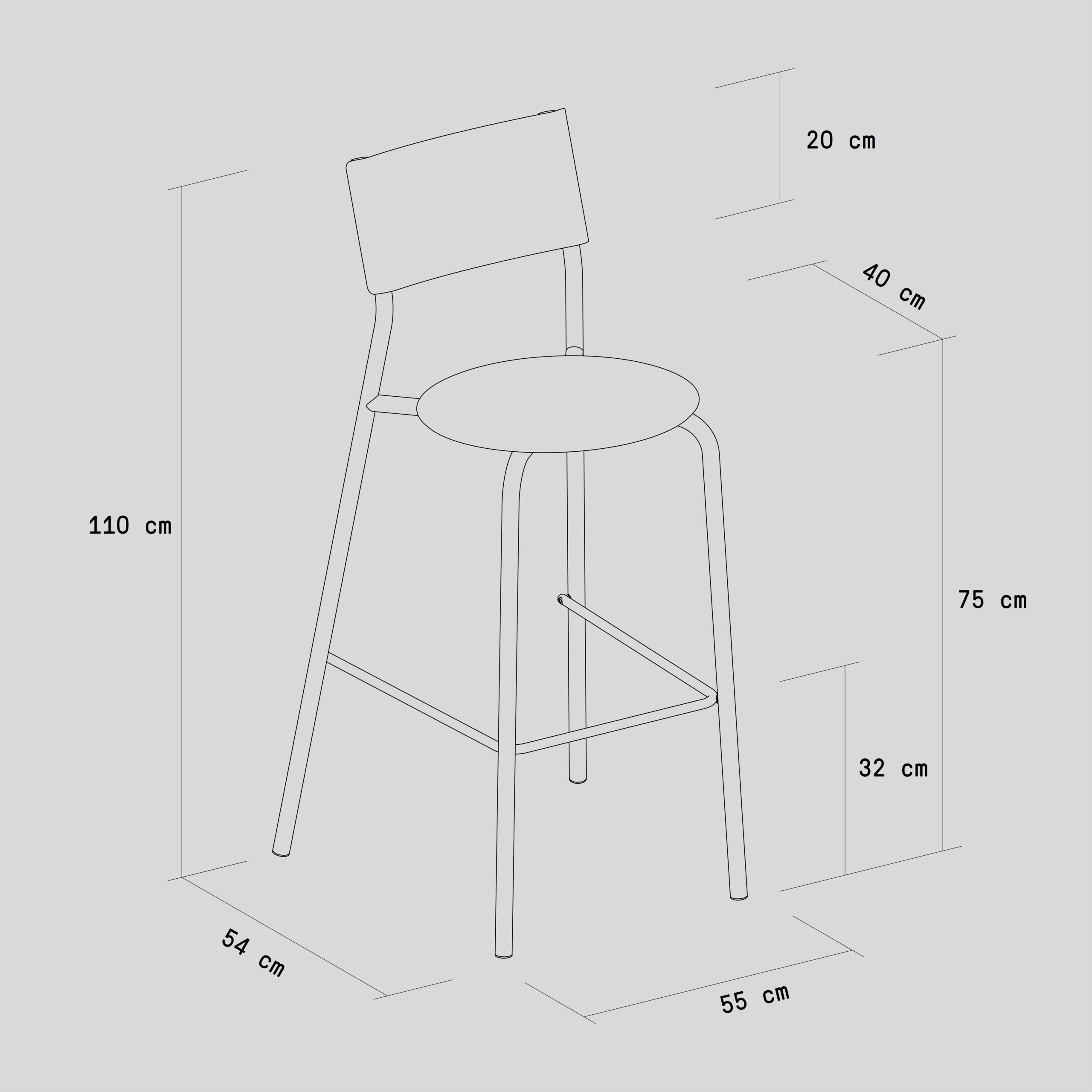 Tiptoe SSDr Recycled Plastic Bar Chair 29.5in lifestyle photograph
