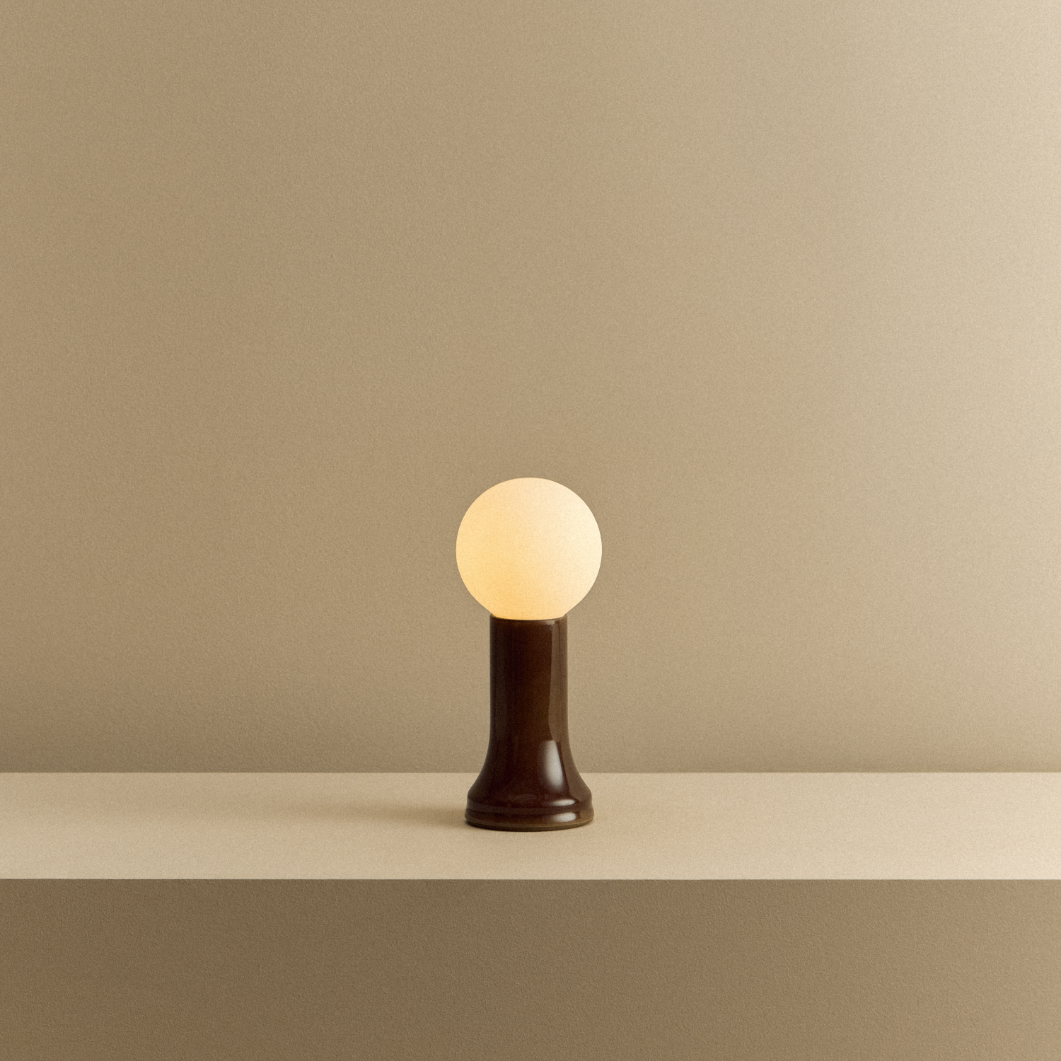Tala Shore Table Lamp in Bottle Brown — mouth-blown glass table lamp (alternate view)
