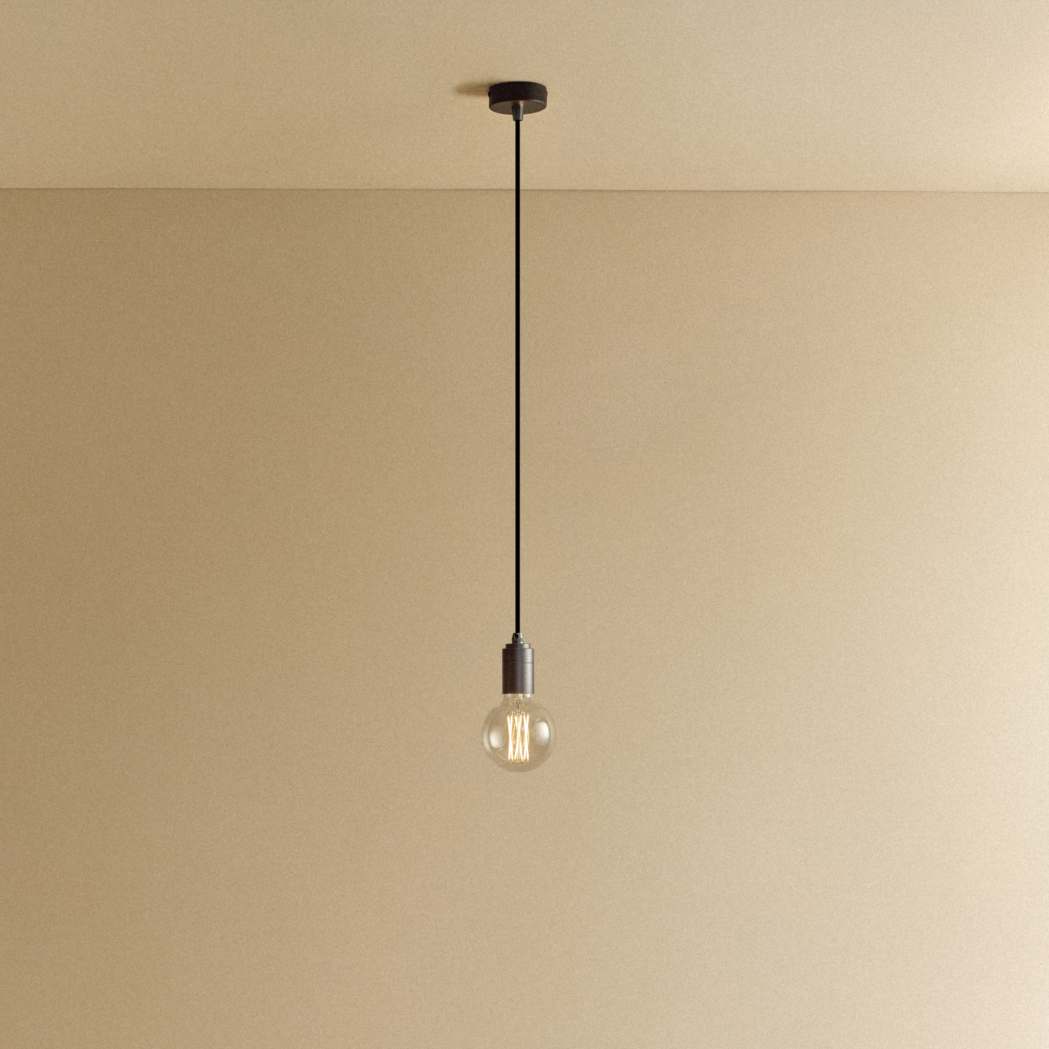 Elva Pendant Light in Graphite, Non-Tinted, illuminated