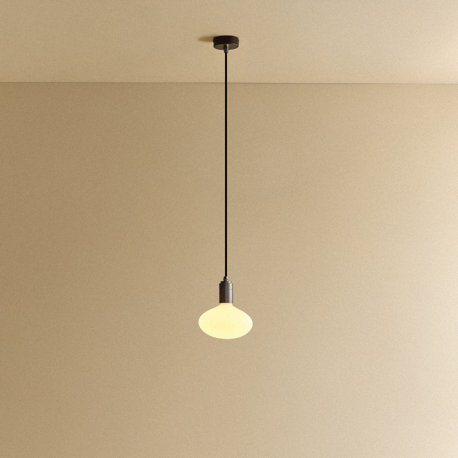Oval Pendant Light by Tala — graphite finish, lit
