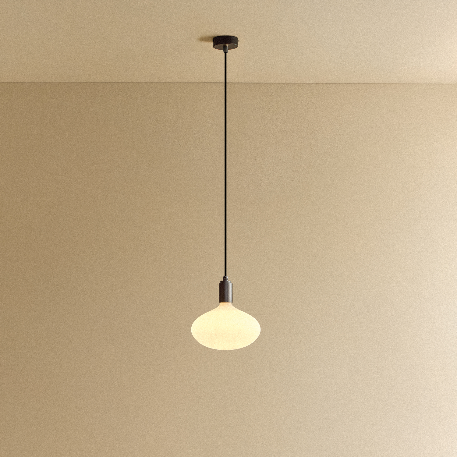 Oval II Pendant Light by Tala — graphite finish, lit