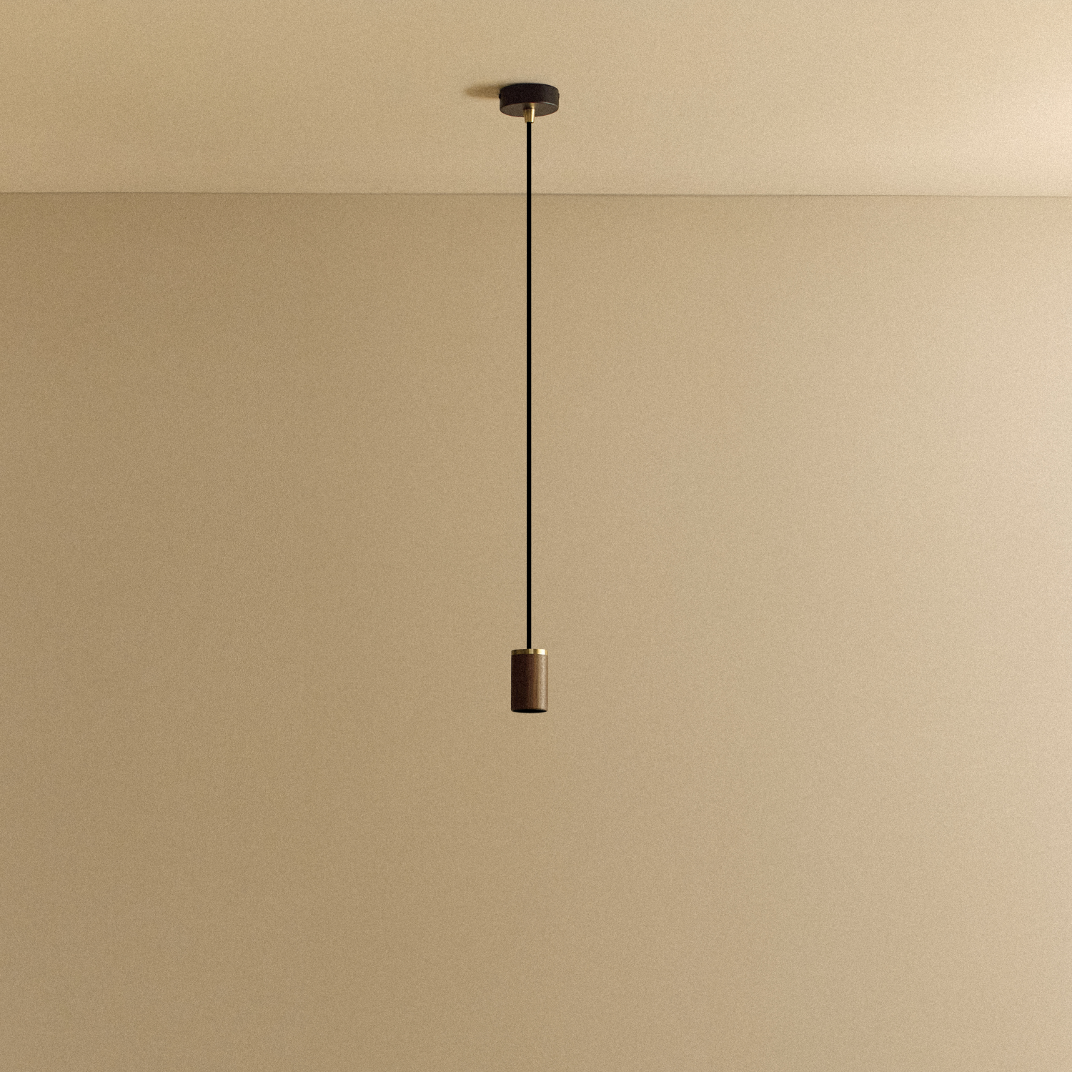 Knuckle Pendant in Walnut, fixture without bulb