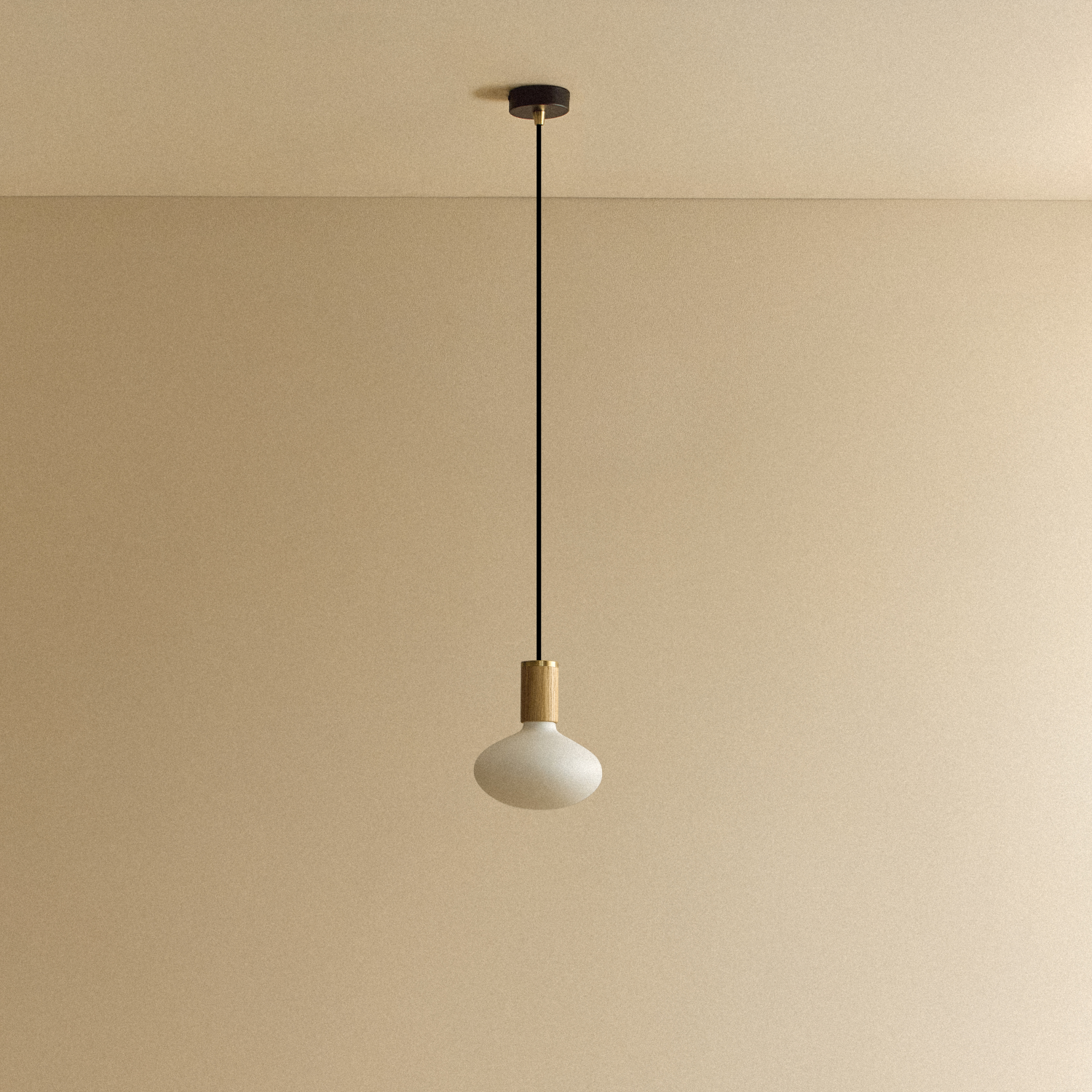 Oval Dim-to-Warm Pendant Light by Tala — oak finish, unlit