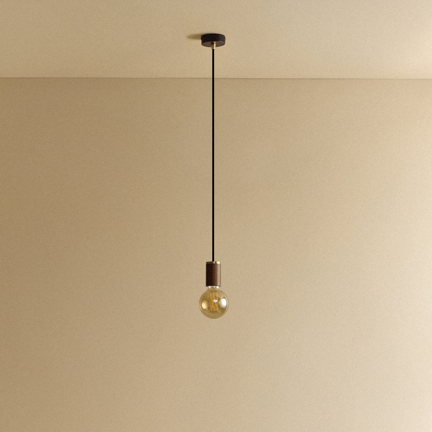 Elva Pendant Light in Walnut, Tinted, unlit