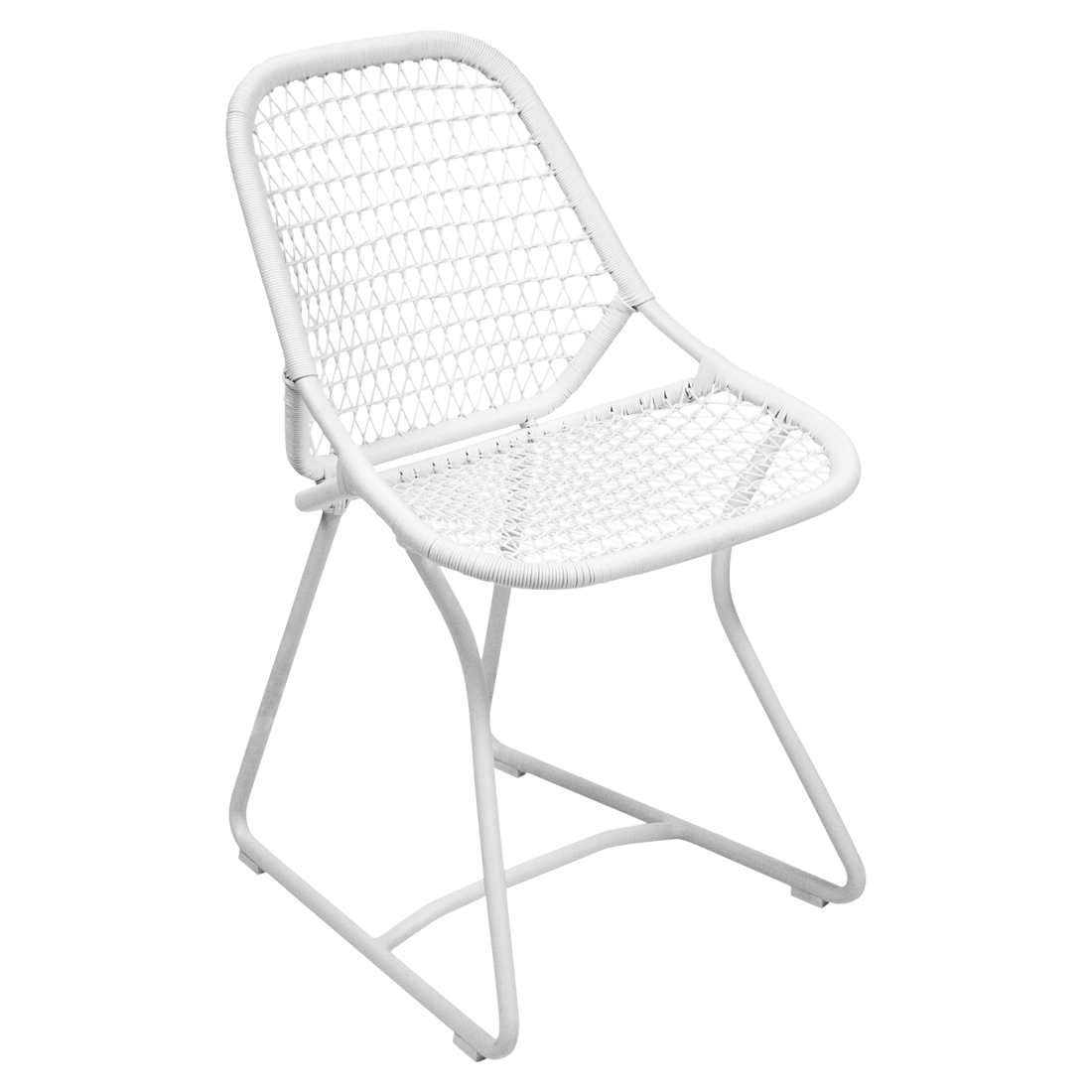 Fermob Sixties Chair in Cotton White powder-coated steel, outdoor chair from France