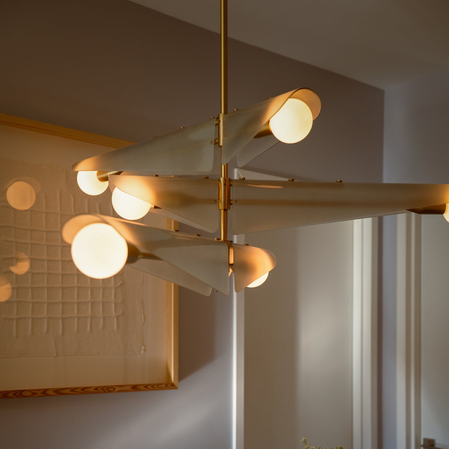 Tala Sycamore Chandelier 3 Tiers in Dawn Grey, styled shot 2