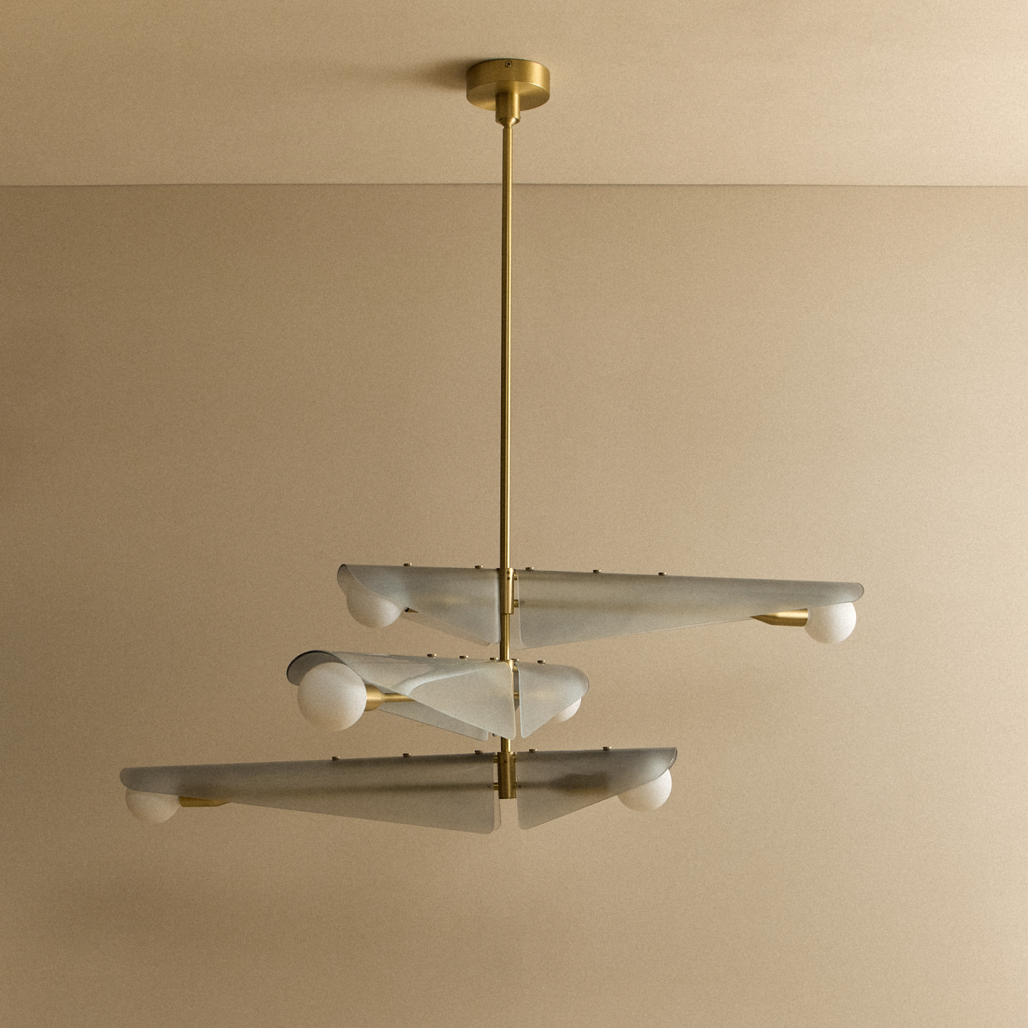 Tala Sycamore Chandelier 3 Tiers in Dawn Grey, unlit