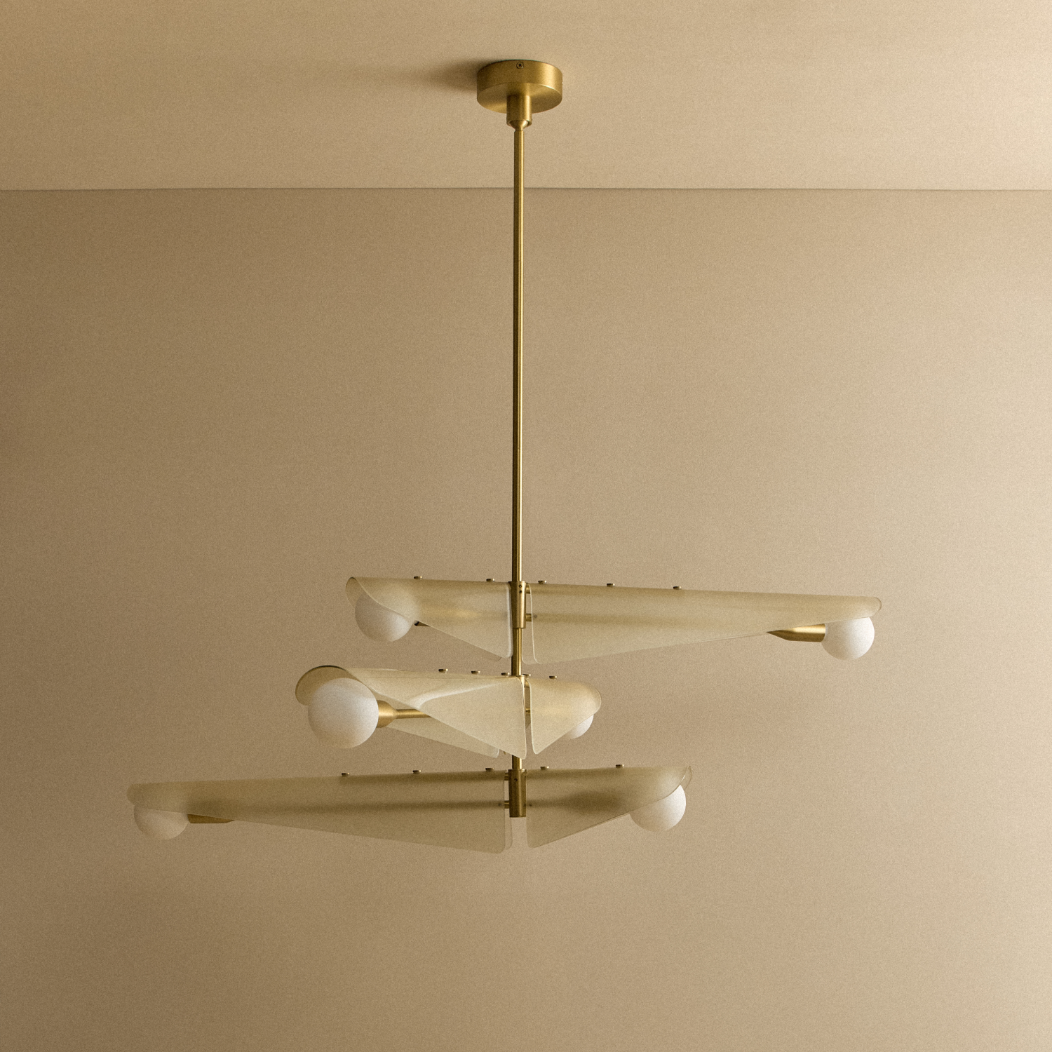 Tala Sycamore Chandelier 3 Tiers in Dusk Pink, unlit