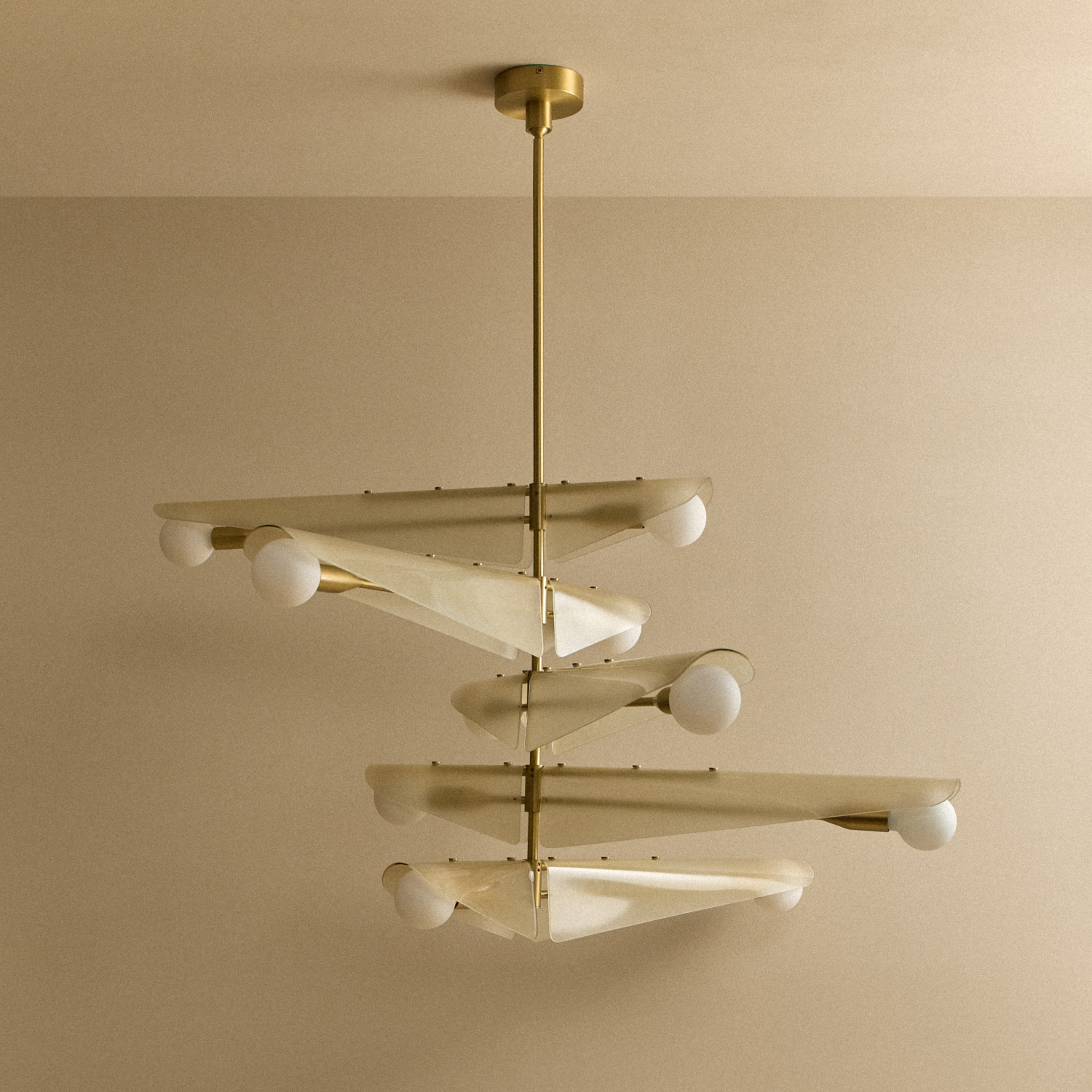Tala Sycamore Chandelier 5 Tiers in Dusk Pink, unlit