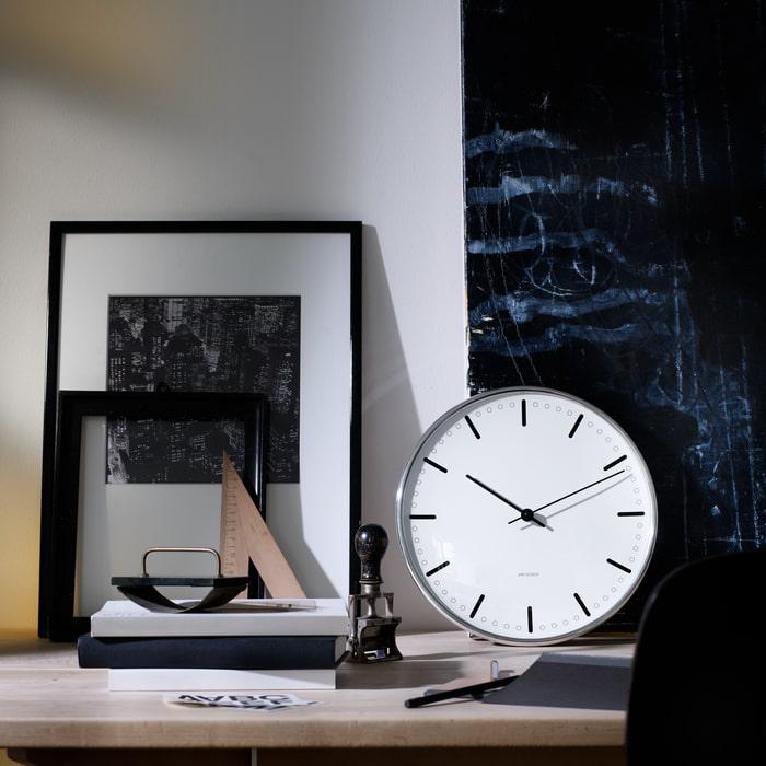 Arne Jacobsen City Hall Wall Clock White/Black