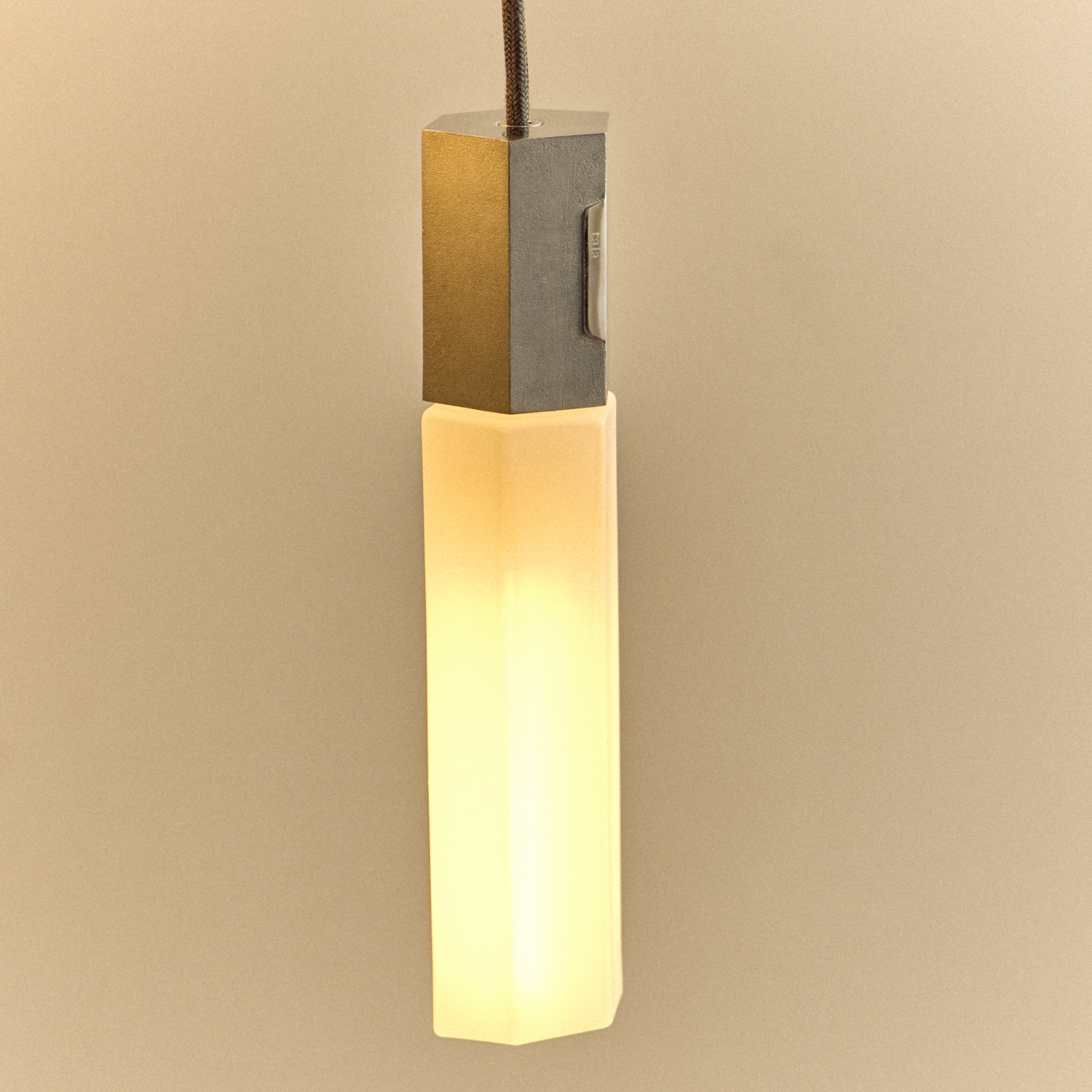 Basalt Single Pendant by Tala in Stainless Steel, underside view of the E26 socket
