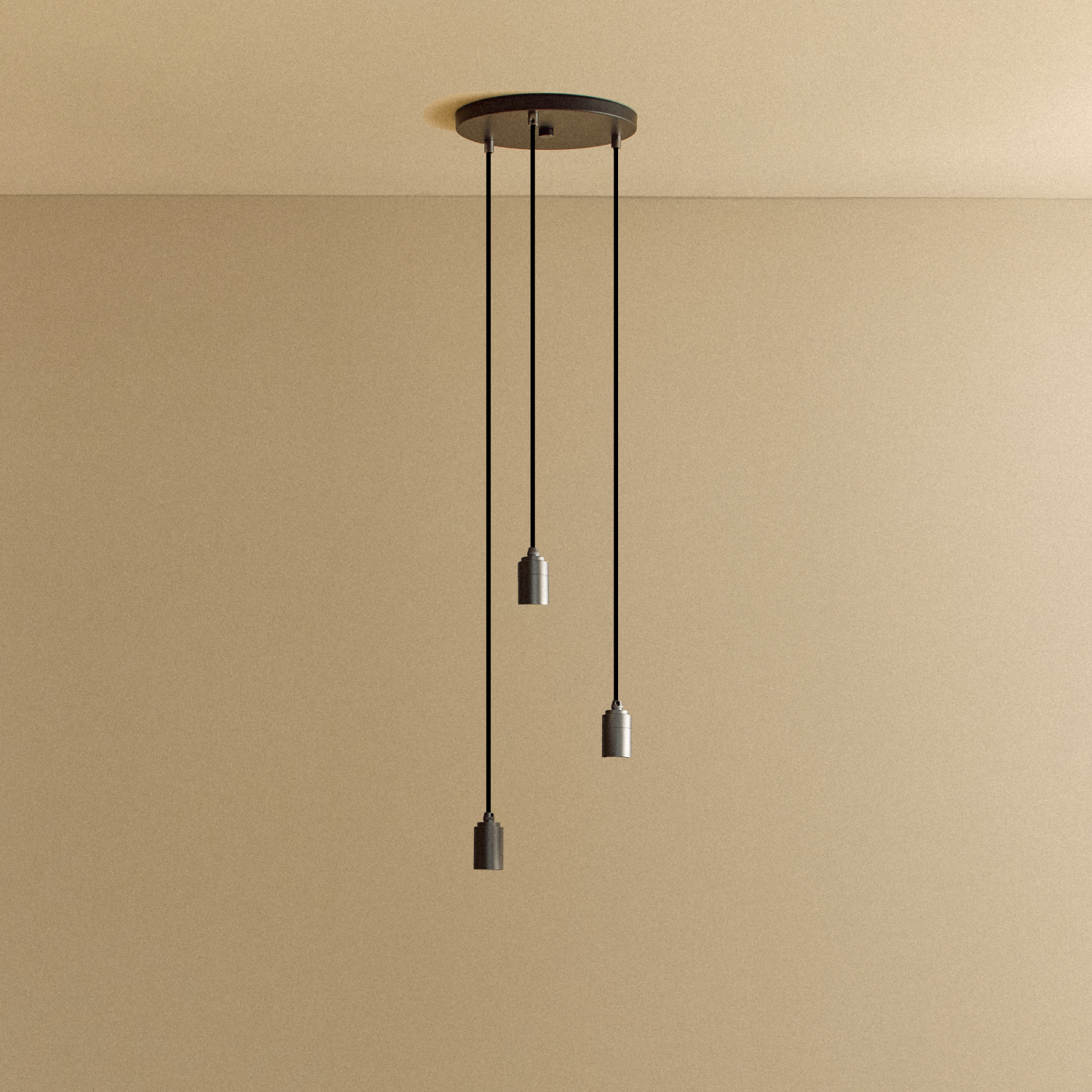 Tala Triple Pendant in Graphite — aluminum and steel ceiling pendant