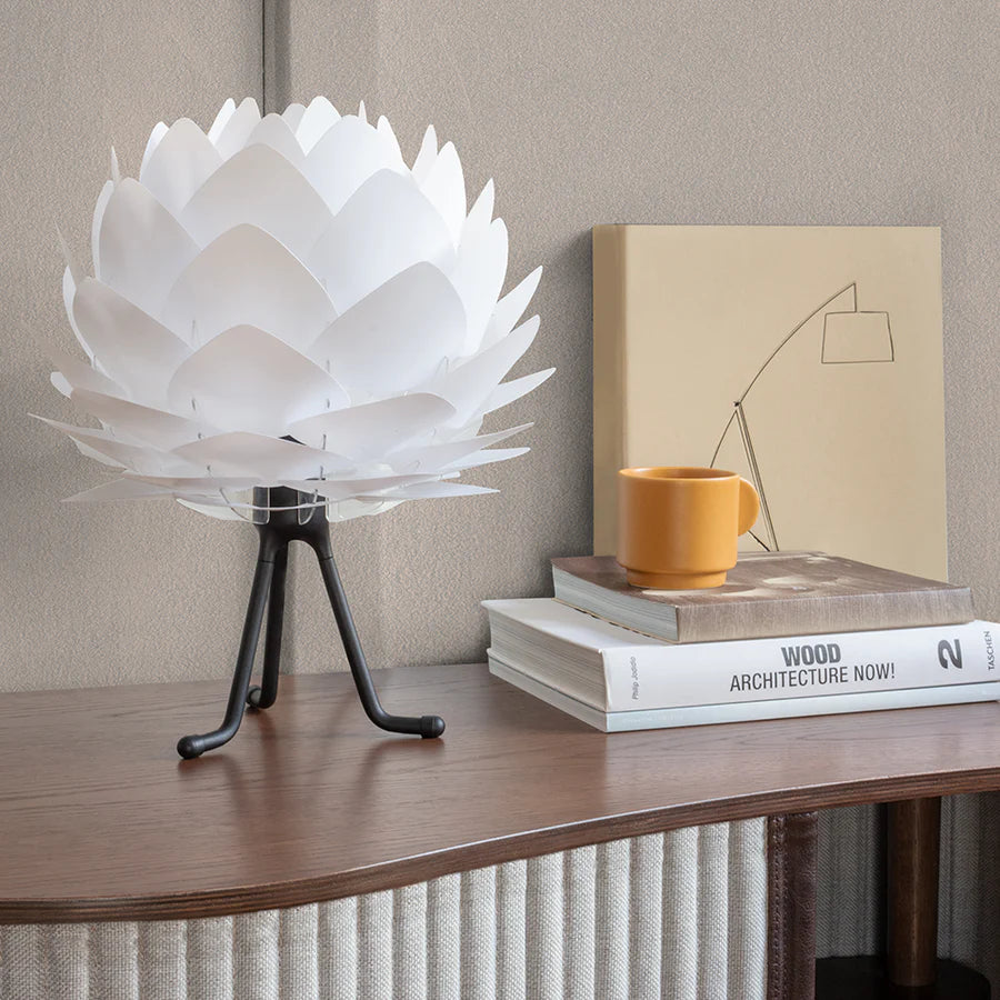 UMAGE Silvia White Tripod Table Lamp, Mini Lampshade