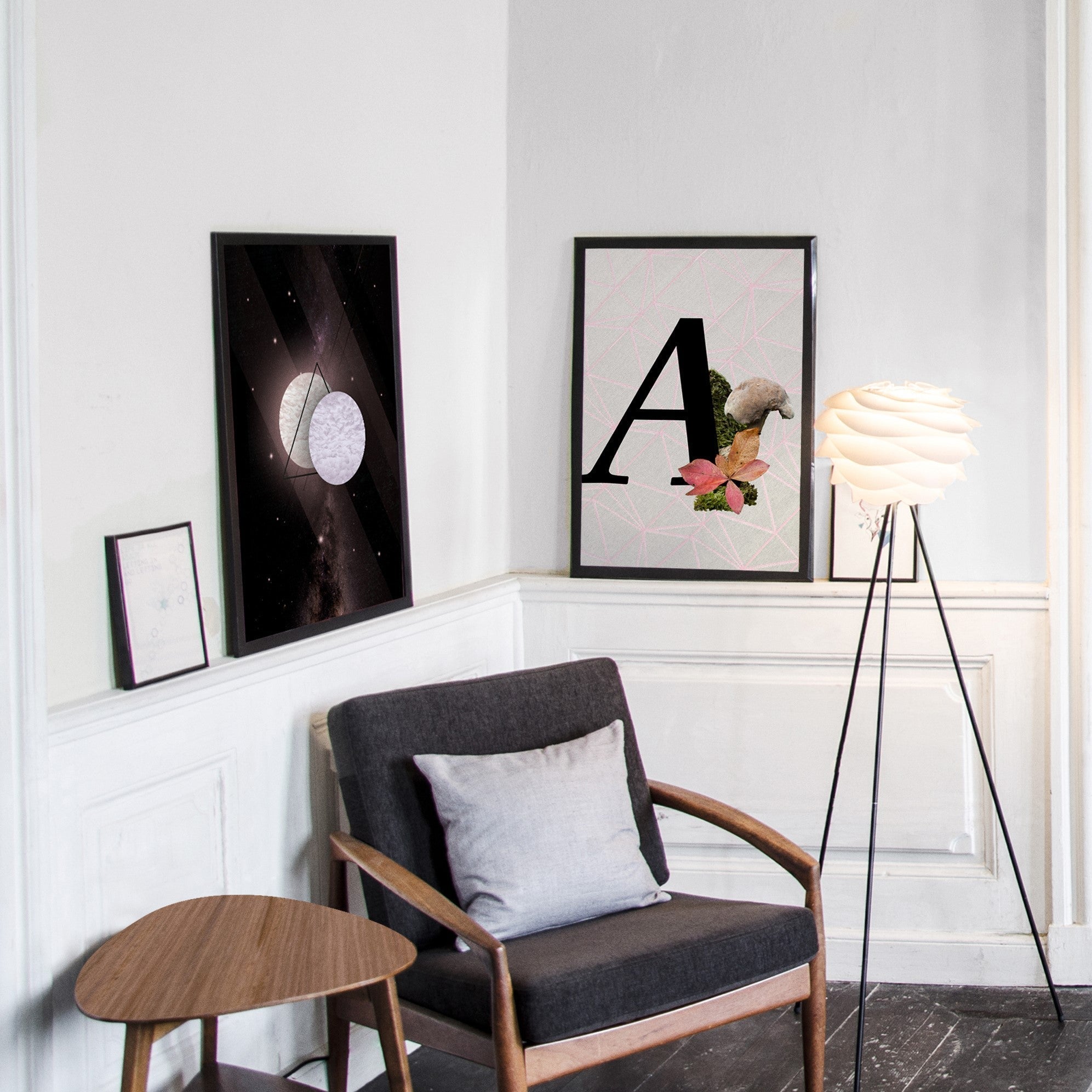 UMAGE Carmina Tripod Floor Lamp, H: 51", Mini Lampshade