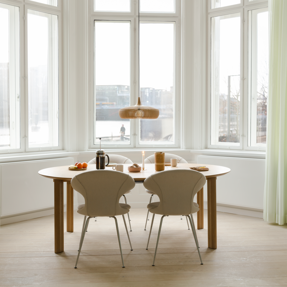UMAGE Comfort Circle Dining Table with Extension, Oak