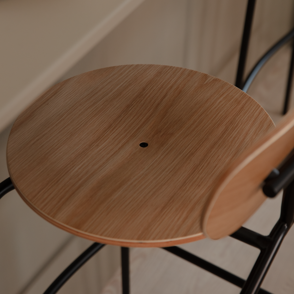 UMAGE Curious Bar Stool, Black Legs