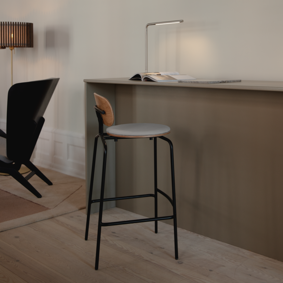 UMAGE Curious Bar Stool, Black Legs