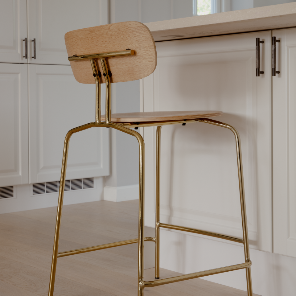UMAGE Curious Counter Stool, Brass Legs