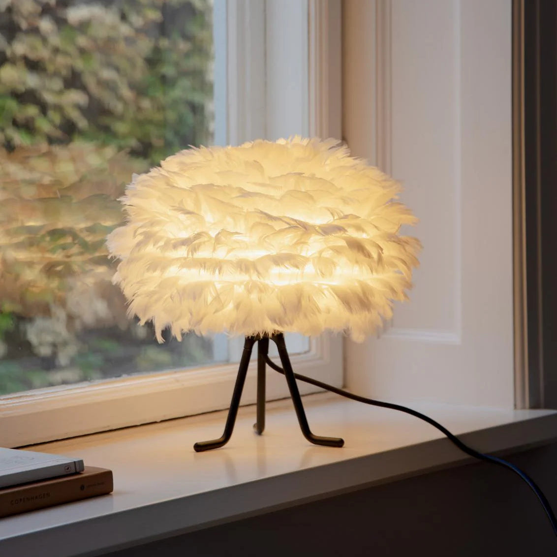 UMAGE Silvia White Mini Tripod Table Lamp with Adjustable Stand