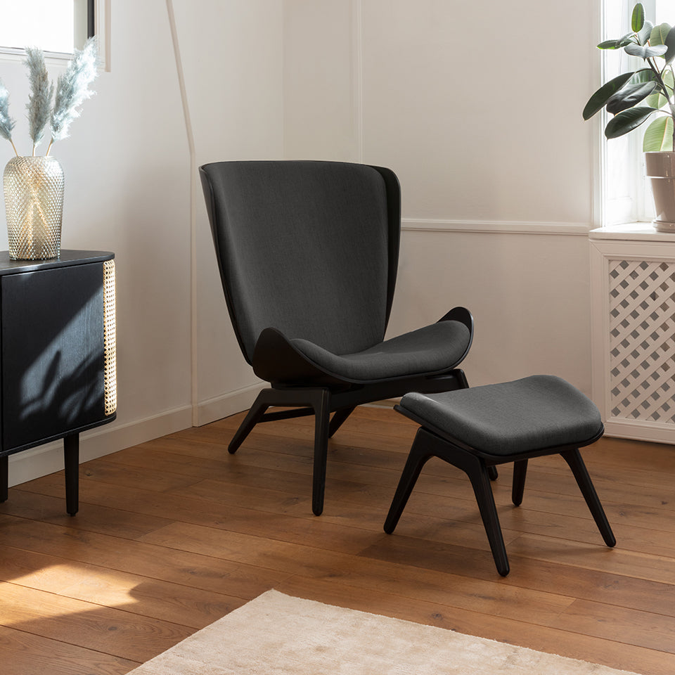 UMAGE The Reader Ottoman, Black Oak