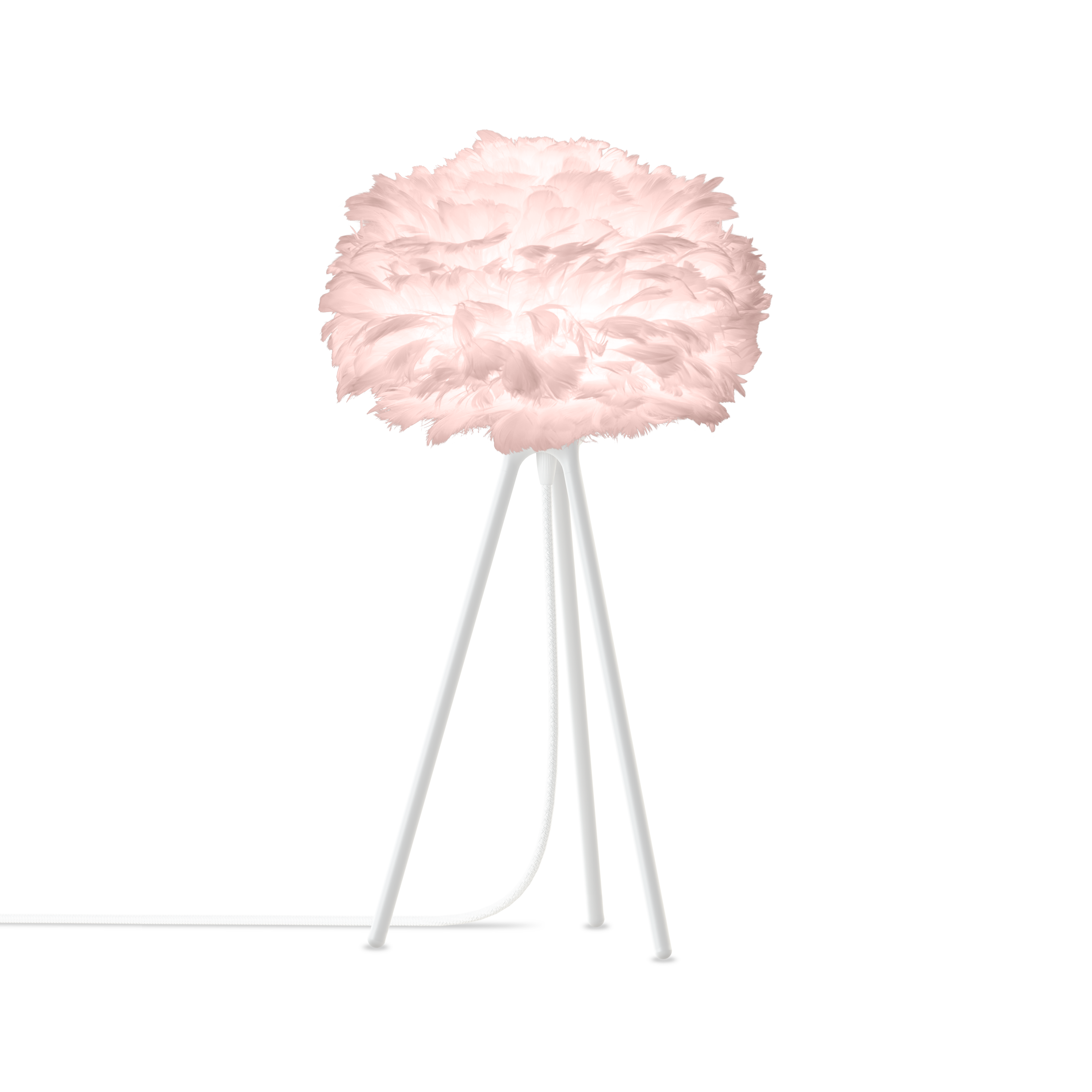 UMAGE Eos Tripod Table Lamp, Light Rose Lampshade