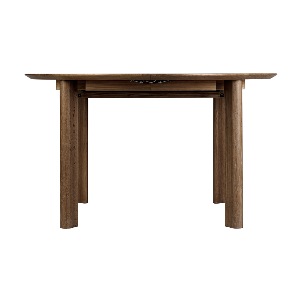 UMAGE Comfort Circle Dining Table with Extension, Dark Oak