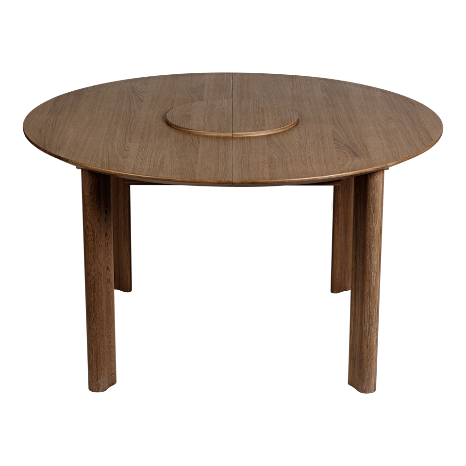 UMAGE Comfort Circle Dining Table with Extension, Dark Oak
