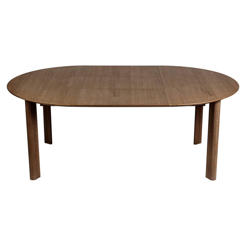 UMAGE Comfort Circle Dining Table with Extension, Dark Oak