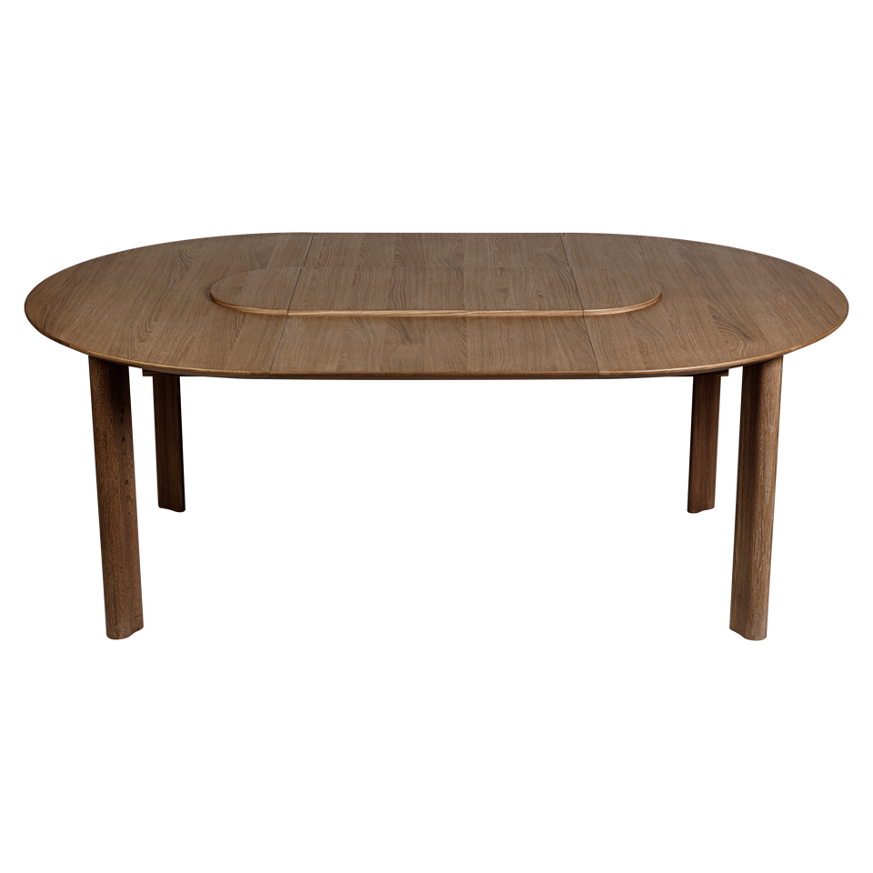 UMAGE Comfort Circle Dining Table with Extension, Dark Oak