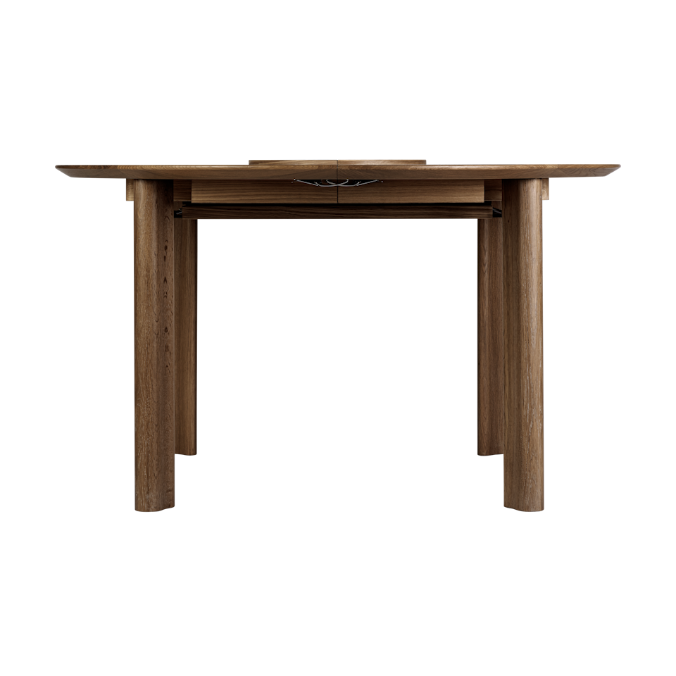 UMAGE Comfort Circle Dining Table with Extension, Dark Oak