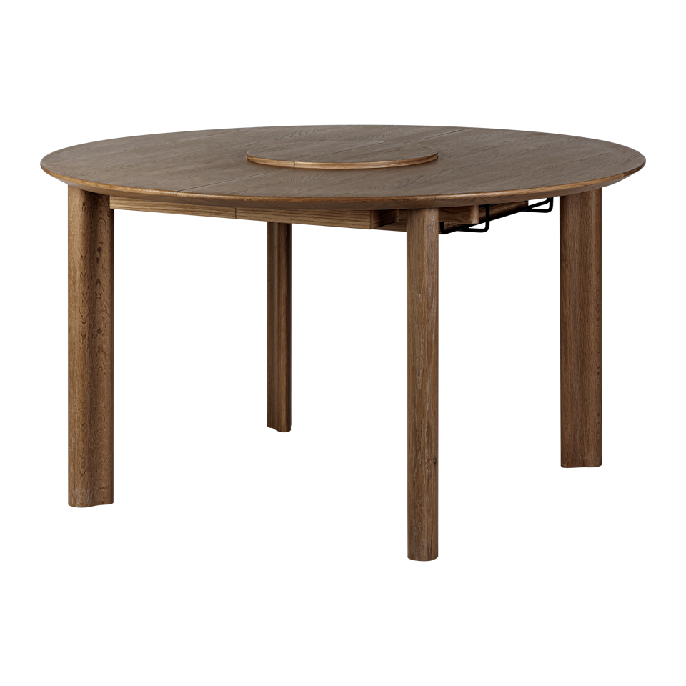 UMAGE Comfort Circle Dining Table with Extension, Dark Oak
