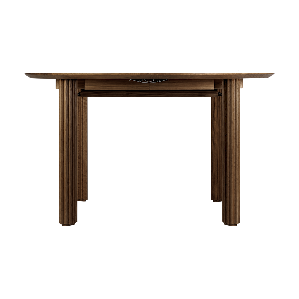UMAGE Comfort Circle Dining Table with Extension, Dark Oak