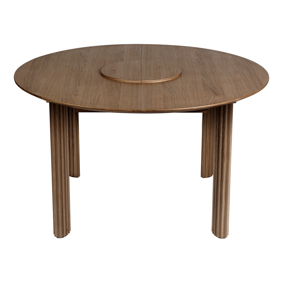 UMAGE Comfort Circle Dining Table with Extension, Dark Oak