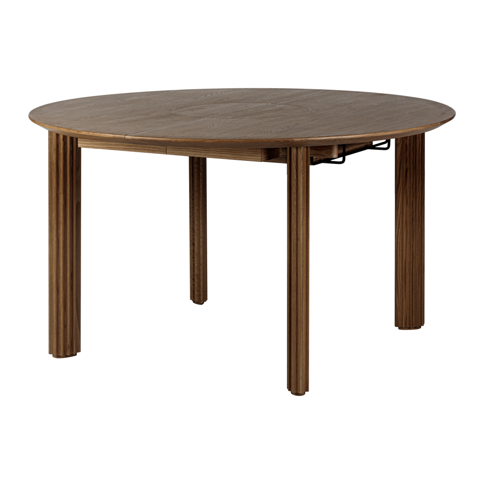 UMAGE Comfort Circle Dining Table with Extension, Dark Oak