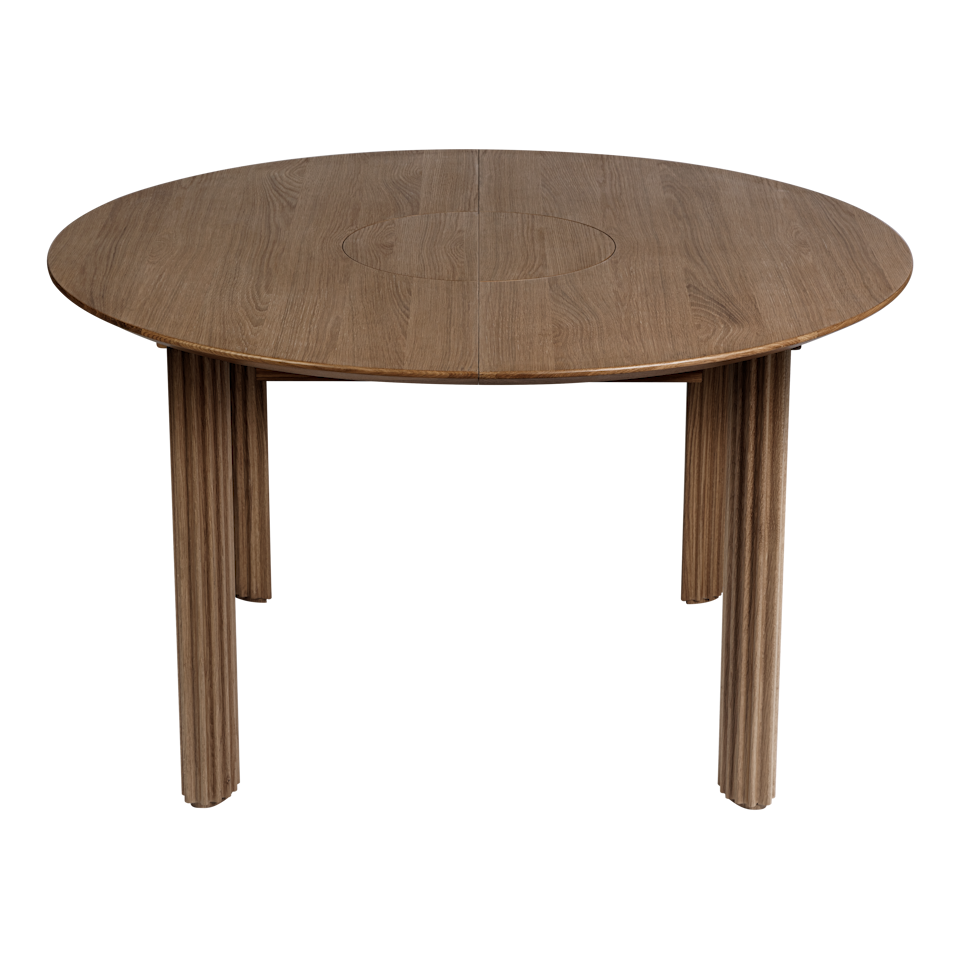 UMAGE Comfort Circle Dining Table with Extension, Dark Oak