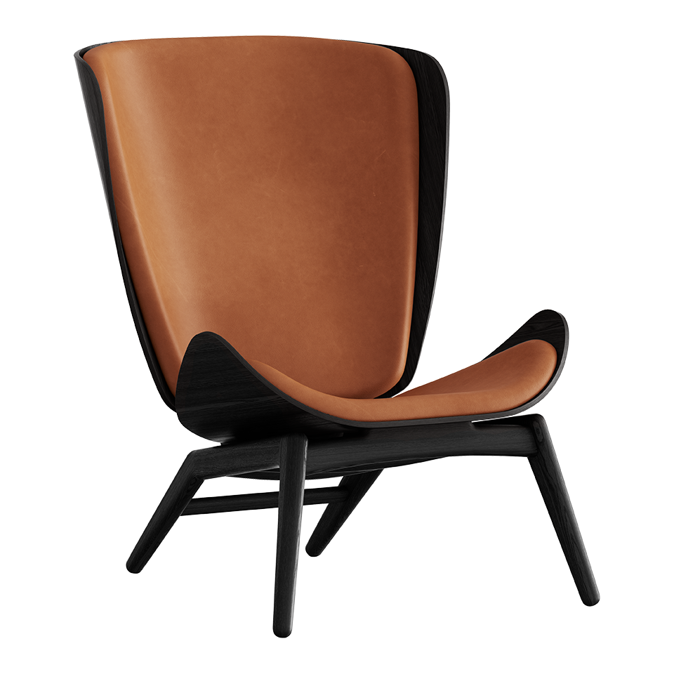 UMAGE The Reader Wing Chair, Black Oak