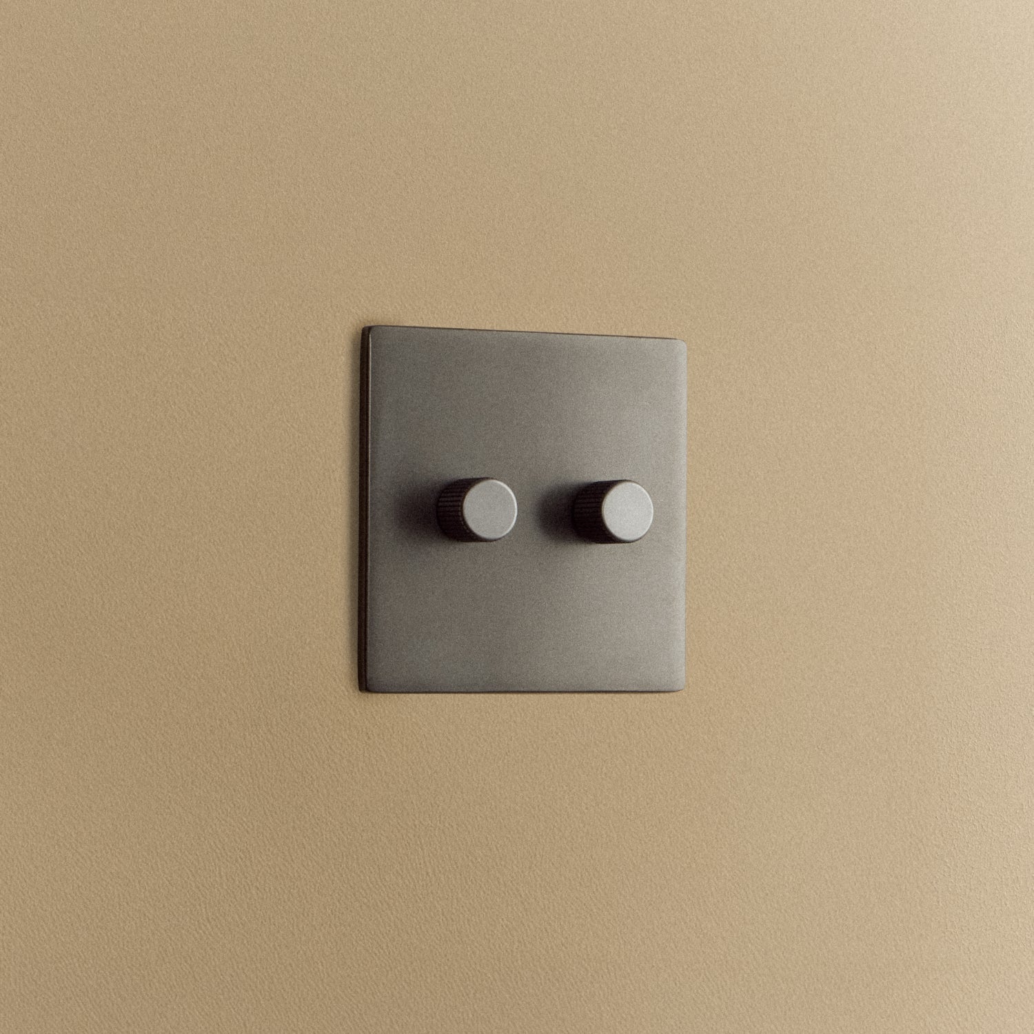 Tala Double Rotary Wall Dimmer in Graphite — front view