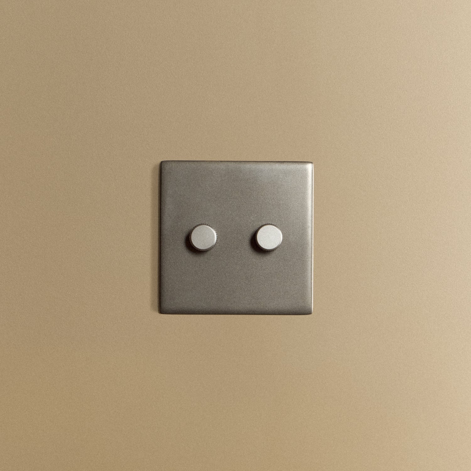 Tala Double Rotary Wall Dimmer in Graphite — angled view