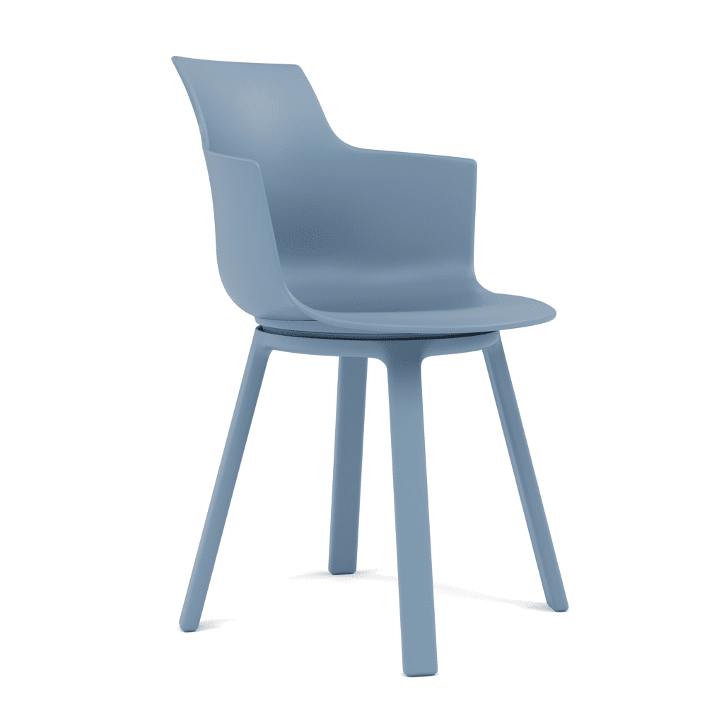 Social chair in blue perspective view by Varier, ergonomic seating crafted with Comosum