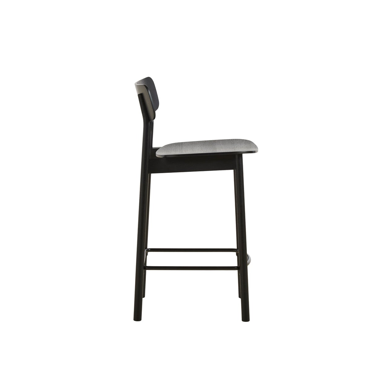 WOUD Soma Stool in black FSC-certified solid oak designed by Norm Architects, Danish design