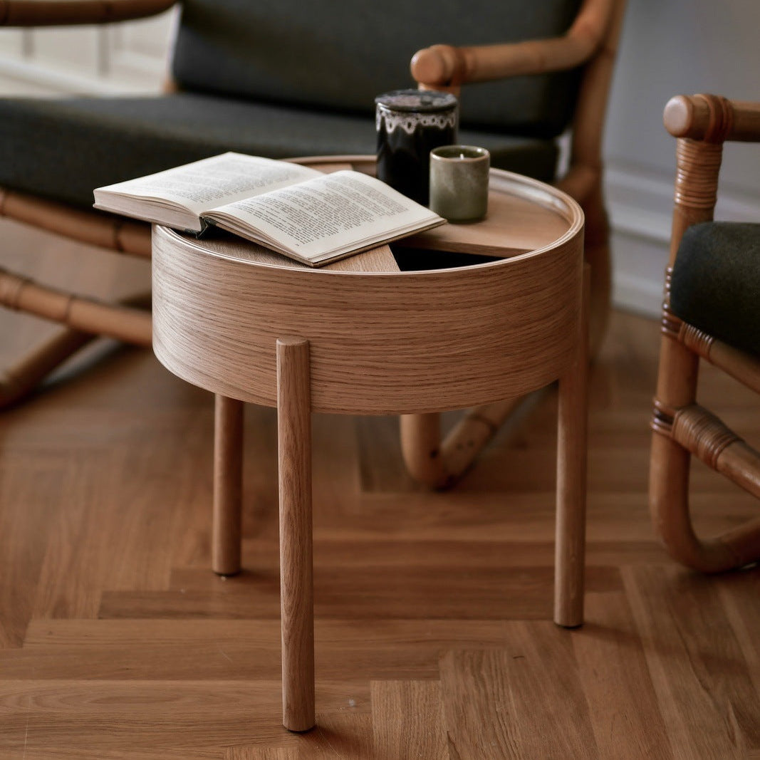 WOUD Arc Side Table in FSC-certified solid oak designed by Hans-Christian Bauer, Danish design