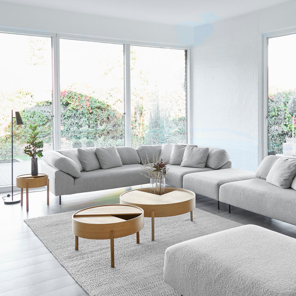 WOUD Tact Rug in hand-tufted wool styled in a living room