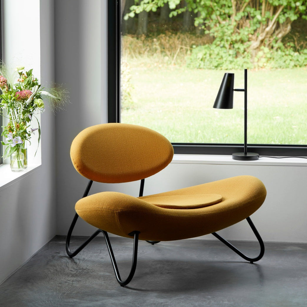 WOUD Cono Table Lamp in powder-coated steel styled in a living room