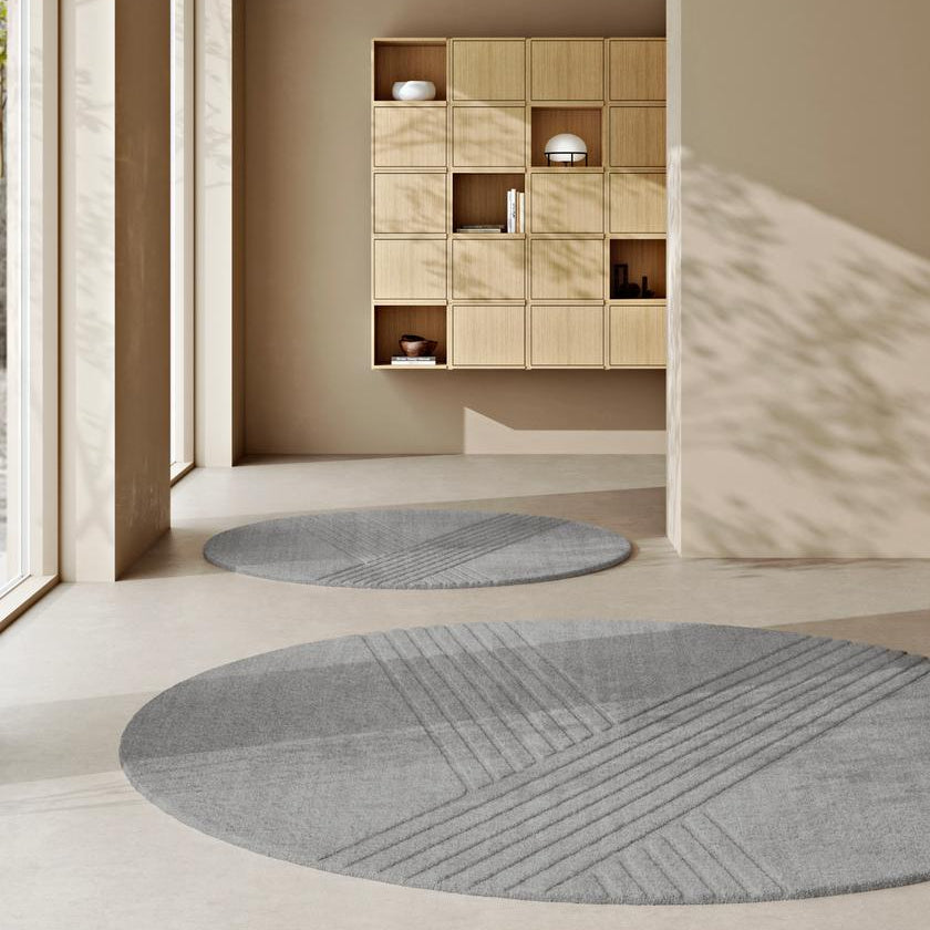 WOUD Kyoto Round Rug in hand-tufted wool designed by Studio Tolvanen