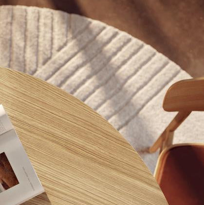 WOUD Kyoto Round Rug in hand-tufted wool designed by Studio Tolvanen
